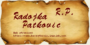 Radojka Patković vizit kartica